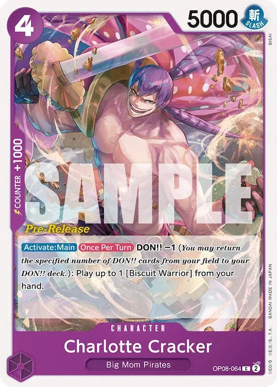Charlotte Cracker #op8-064 – Two Legends Pre-Release Cards