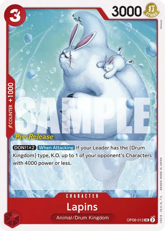 Lapins #op8-012 – Two Legends Pre-Release Cards