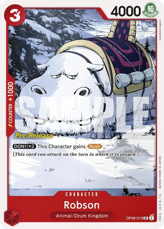 Robson #op8-013 – Two Legends Pre-Release Cards