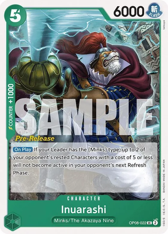 Inuarashi #op8-022 – Two Legends Pre-Release Cards