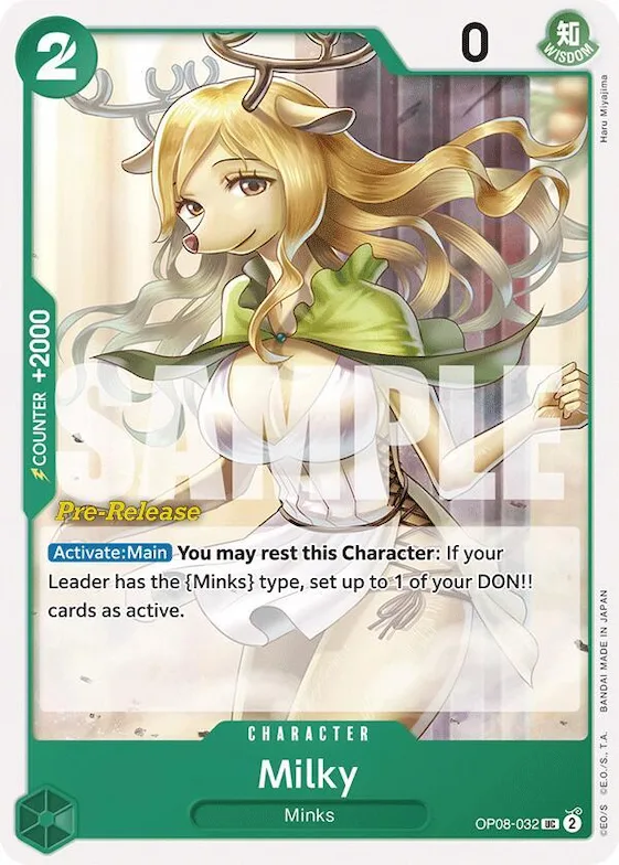 Milky #op8-032 – Two Legends Pre-Release Cards