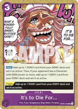 Un vrai délice... à en mourir ! Quelle douceur...♡ op8-076 – OP08 – Two Legends Pre-Release Cards