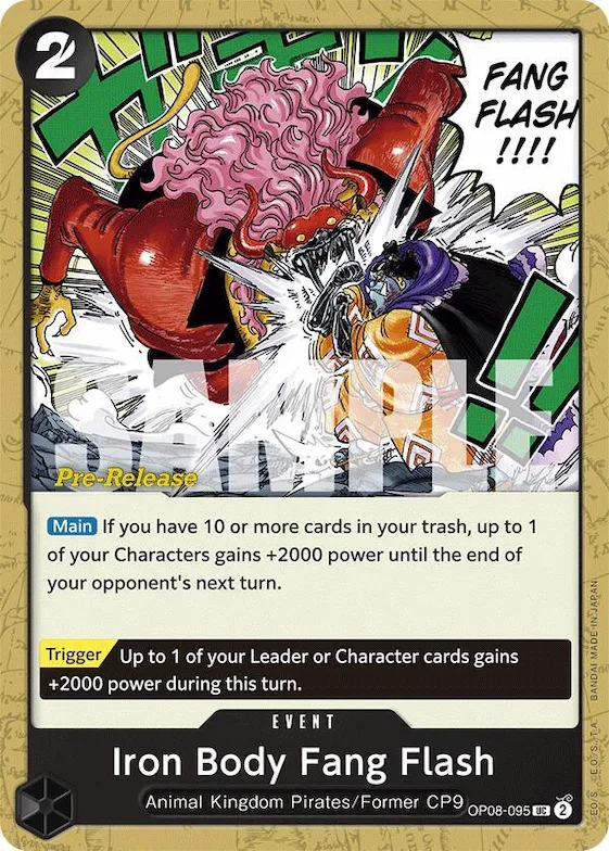 Iron Body Fang Flash #op8-095 – Two Legends Pre-Release Cards