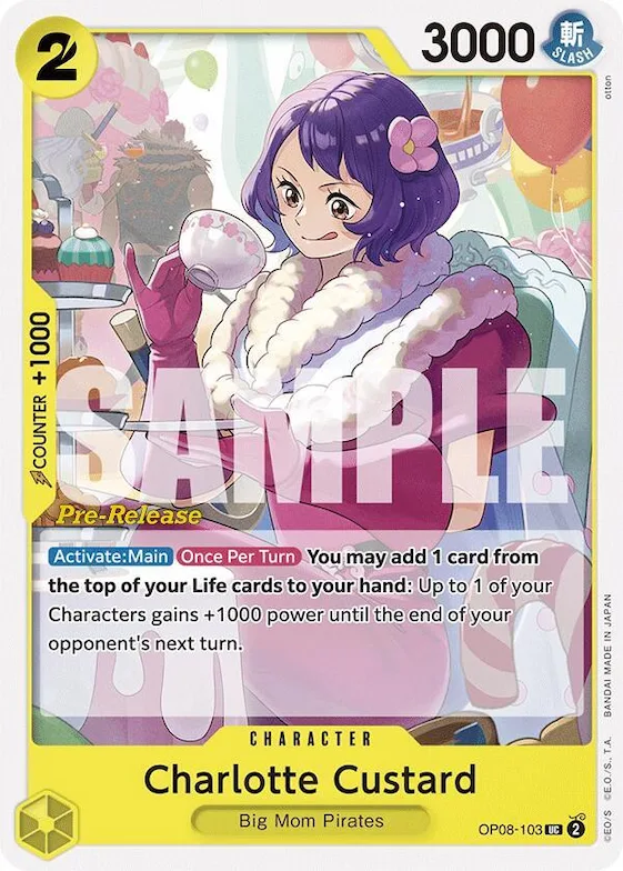 Charlotte Custard #op8-103 – Two Legends Pre-Release Cards