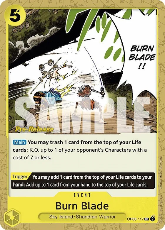 Burn Blade #op8-117 – Two Legends Pre-Release Cards