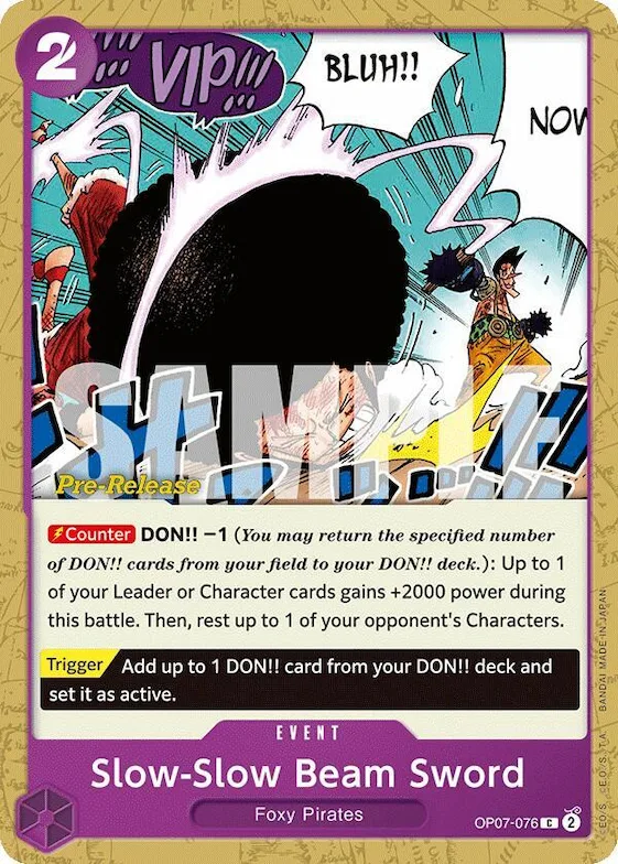 Slow-Slow Beam Sword #op7-076 – 500 Years in the Future Pre-Release Cards
