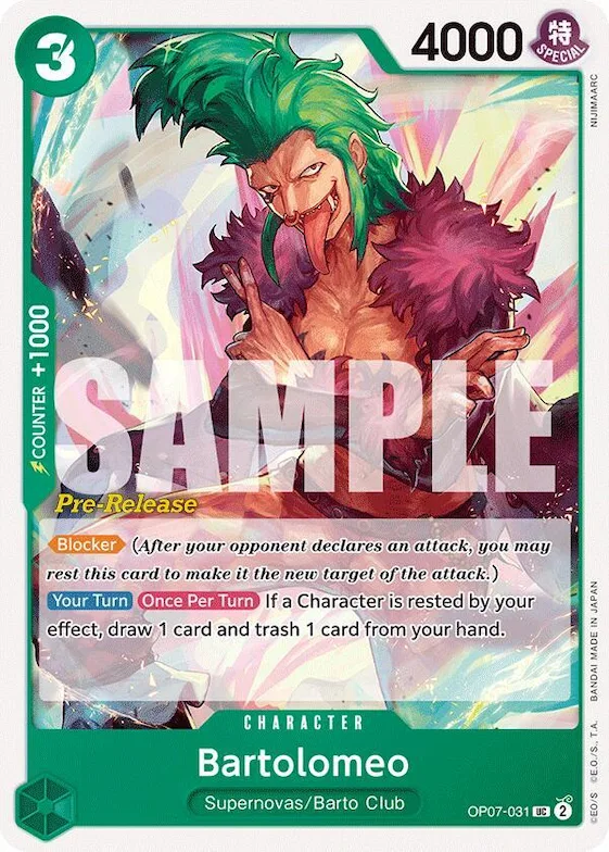 Bartolomeo op7-031 – OP07 – 500 Years in the Future Pre-Release Cards