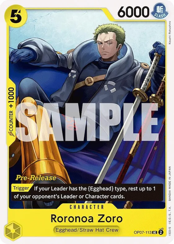 Roronoa Zoro (113) #op7-113 – 500 Years in the Future Pre-Release Cards