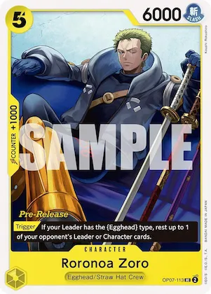Roronoa Zoro (113) #op7-113 – 500 Years in the Future Pre-Release Cards