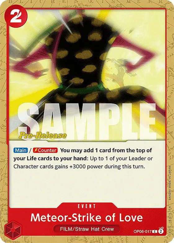 Meteor-Strike of Love #op6-017 – Wings of the Captain Pre-Release Cards