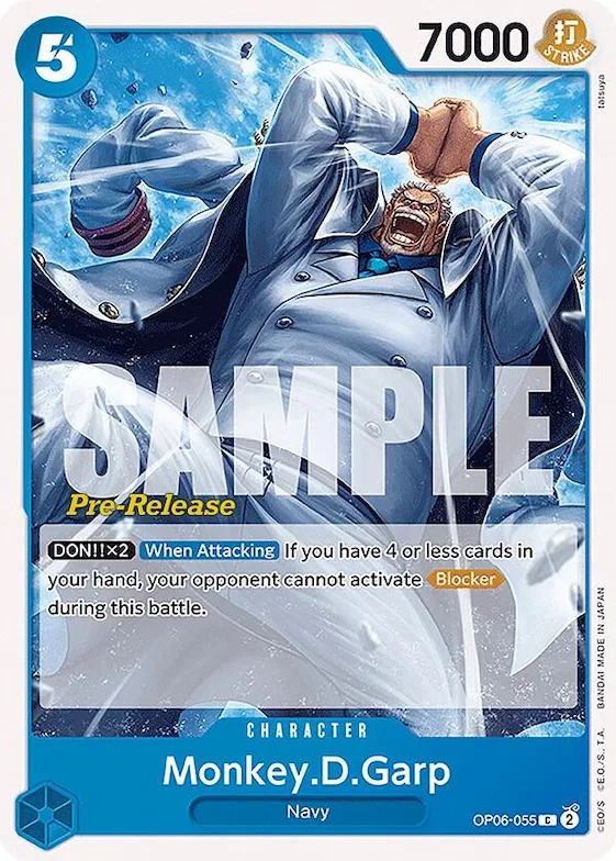 Monkey.D.Garp #op6-055 – Wings of the Captain Pre-Release Cards