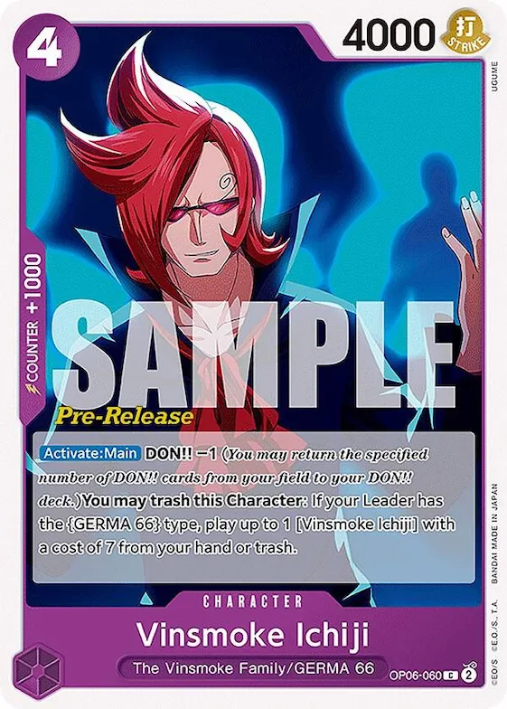 Vinsmoke Ichiji (060) #op6-060 – Wings of the Captain Pre-Release Cards