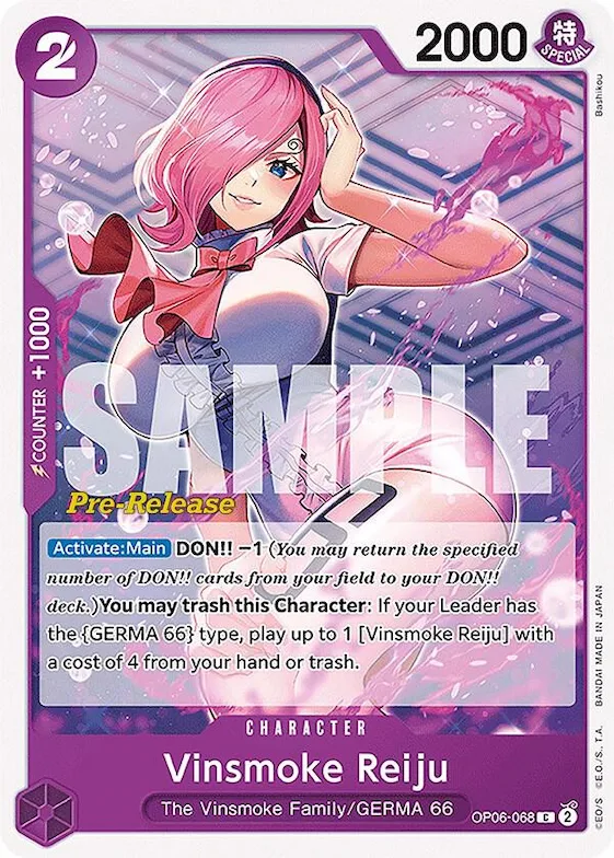 Vinsmoke Reiju (068) #op6-068 – Wings of the Captain Pre-Release Cards