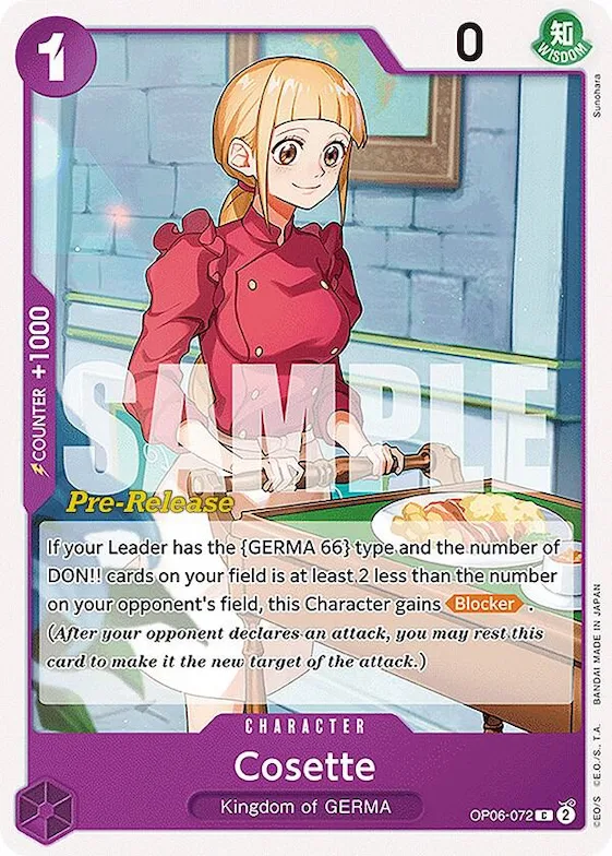 Cosette #op6-072 – Wings of the Captain Pre-Release Cards