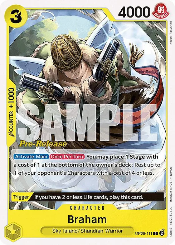 Braham #op6-111 – Wings of the Captain Pre-Release Cards