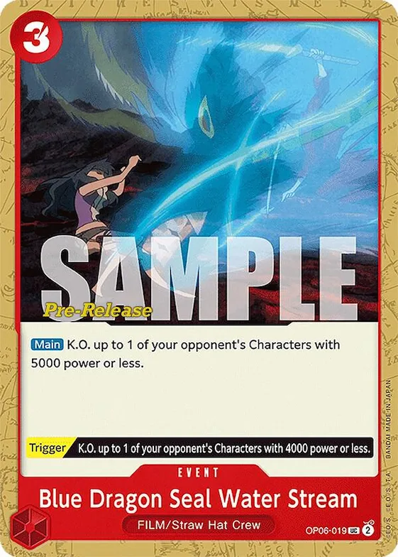 Blue Dragon Seal Water Stream #op6-019 – Wings of the Captain Pre-Release Cards