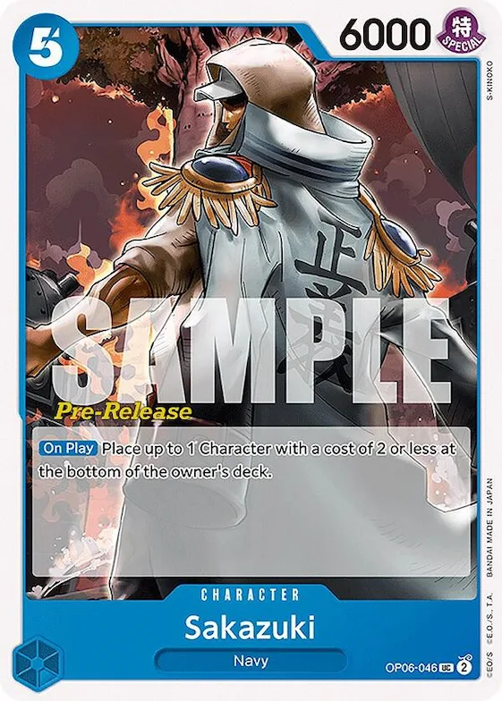 Sakazuki #op6-046 – Wings of the Captain Pre-Release Cards