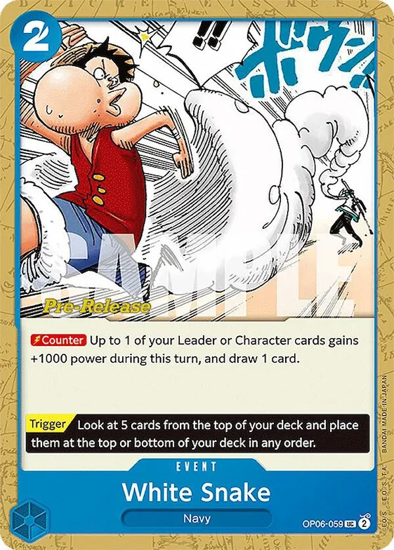 White Snake op6-059 – OP06 – Wings of the Captain Pre-Release Cards