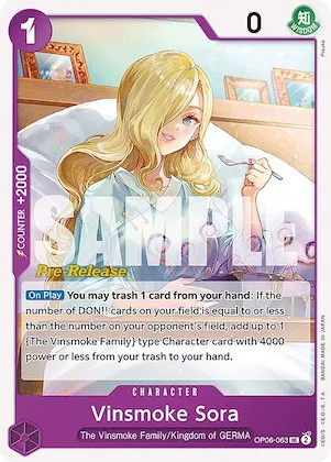 Vinsmoke Sora #op6-063 – Wings of the Captain Pre-Release Cards