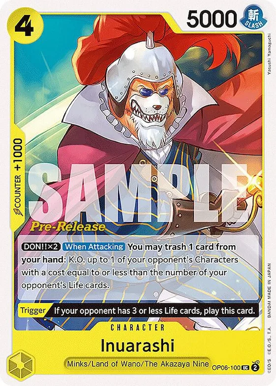 Inuarashi #op6-100 – Wings of the Captain Pre-Release Cards