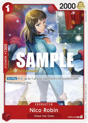 Nico Robin op5-010 – OP05 – Awakening of the New Era: 1st Anniversary Tournament Cards