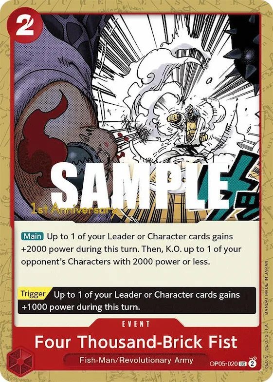 Four Thousand-Brick Fist #op5-020 – Awakening of the New Era: 1st Anniversary Tournament Cards