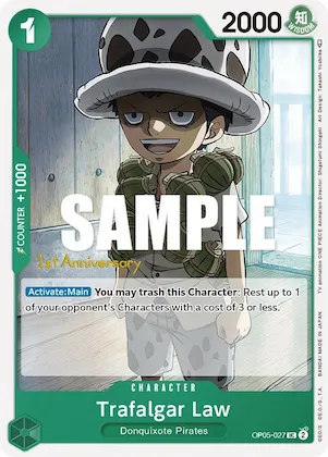 Trafalgar Law (027) op5-027 – OP05 – Awakening of the New Era: 1st Anniversary Tournament Cards
