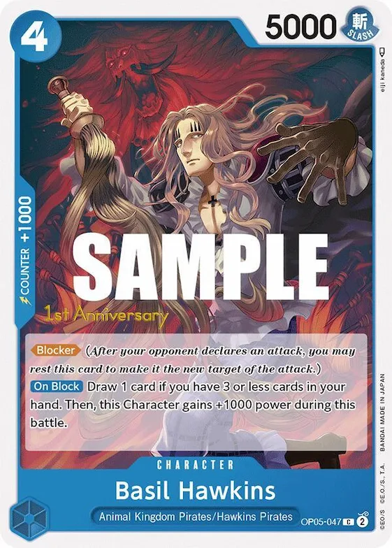 Basil Hawkins #op5-047 – Awakening of the New Era: 1st Anniversary Tournament Cards