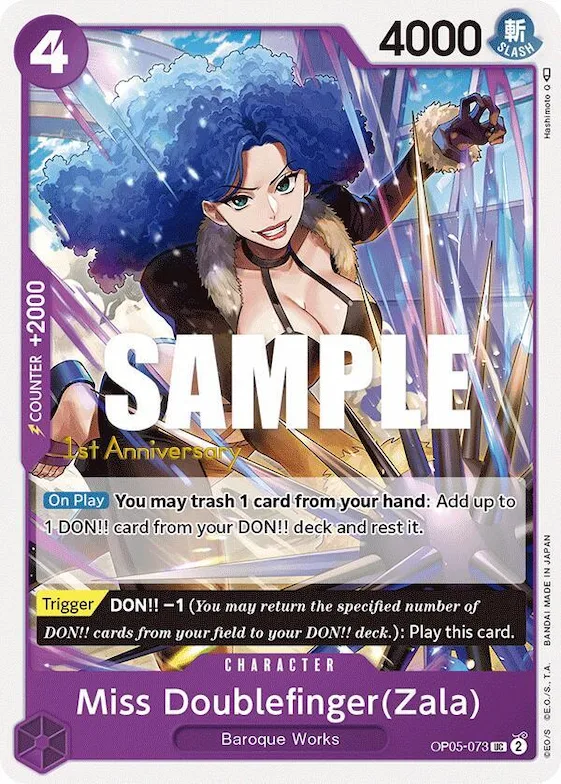 Miss Doublefinger(Zala) #op5-073 – Awakening of the New Era: 1st Anniversary Tournament Cards