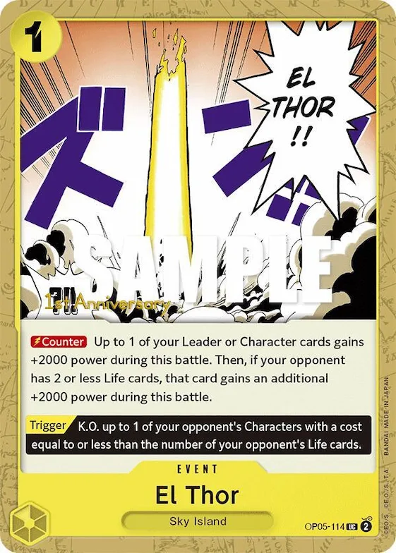 El Thor op5-114 – OP05 – Awakening of the New Era: 1st Anniversary Tournament Cards