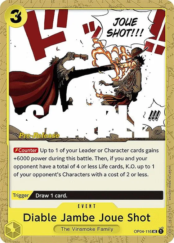 Diable Jambe Joue Shot #op4-116 – Kingdoms of Intrigue Pre-Release Cards