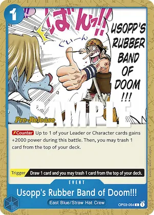 Usopp's Rubber Band of Doom!!! #op3-054 – Pillars of Strength Pre-Release Cards
