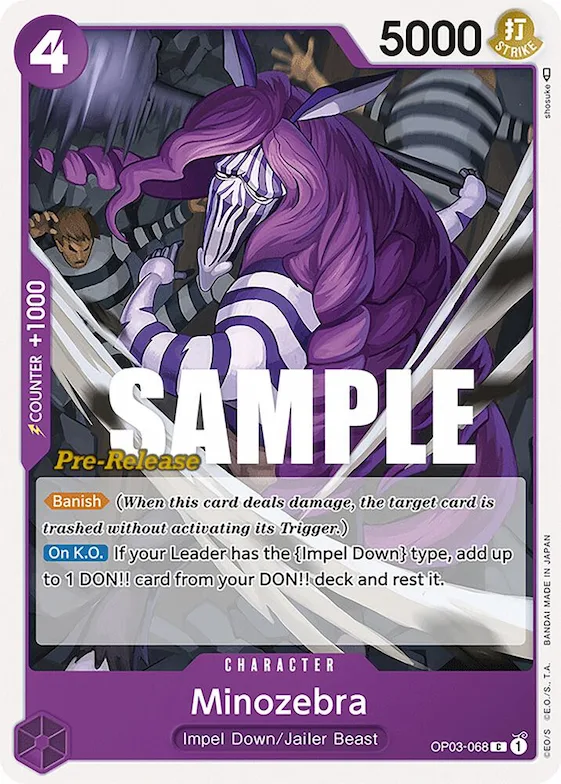 Minozebra #op3-068 – Pillars of Strength Pre-Release Cards
