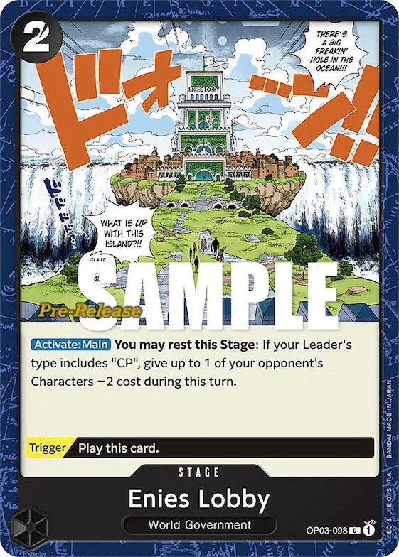 Enies Lobby #op3-098 – Pillars of Strength Pre-Release Cards