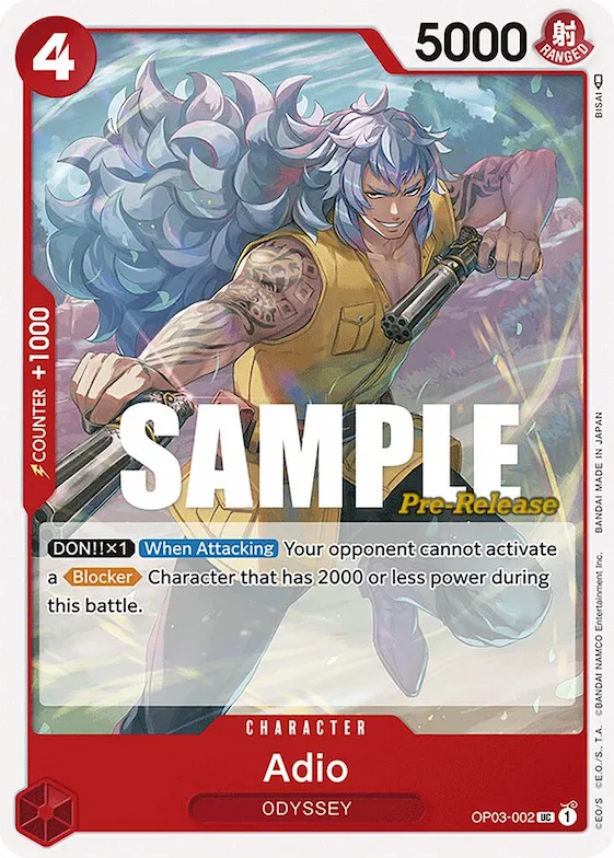 Adio #op3-002 – Pillars of Strength Pre-Release Cards