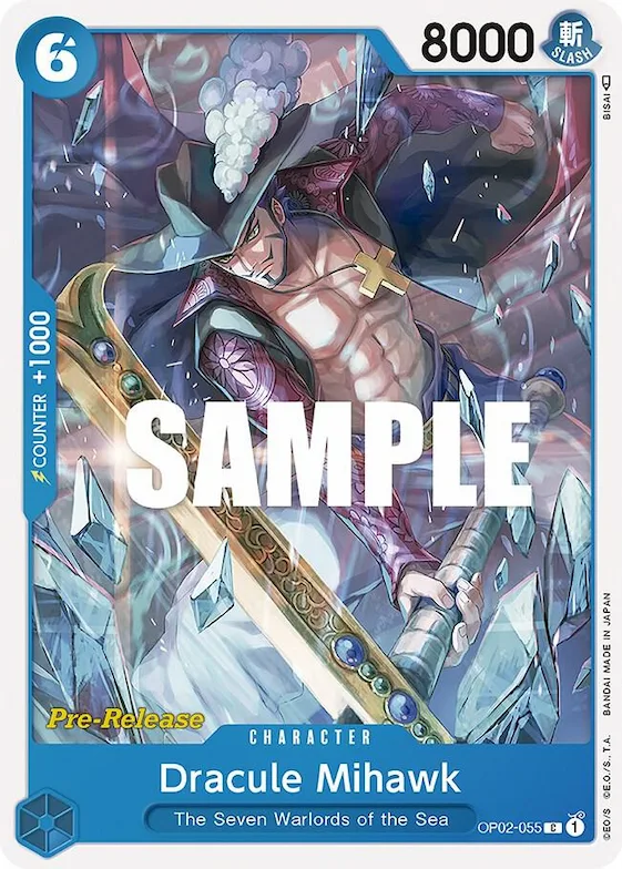 Dracule Mihawk #op2-055 – Paramount War Pre-Release Cards