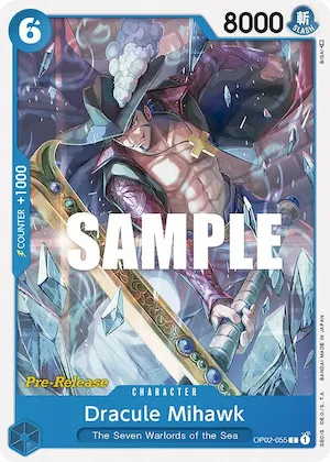 Dracule Mihawk #op2-055 – Paramount War Pre-Release Cards