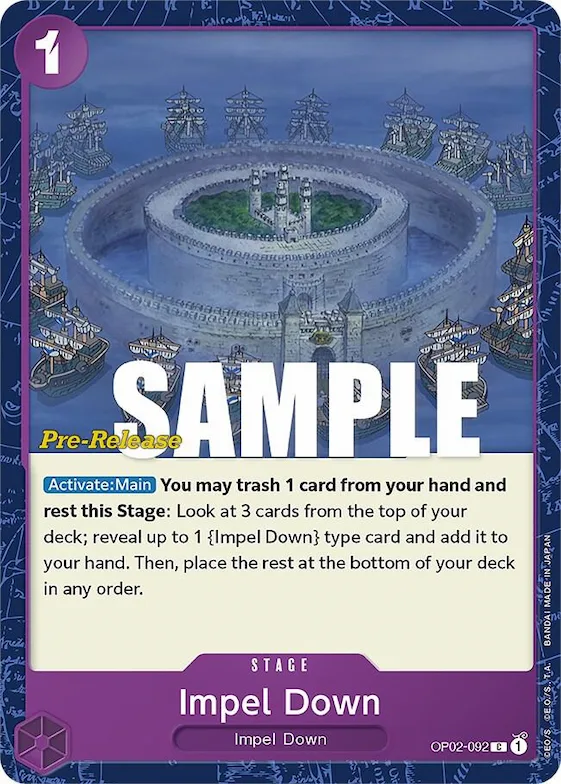 Impel Down #op2-092 – Paramount War Pre-Release Cards