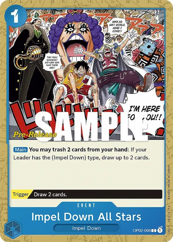 Impel Down All Stars #op2-066 – Paramount War Pre-Release Cards