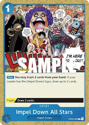 Impel Down All Stars op2-066 – OP02 – Paramount War Pre-Release Cards