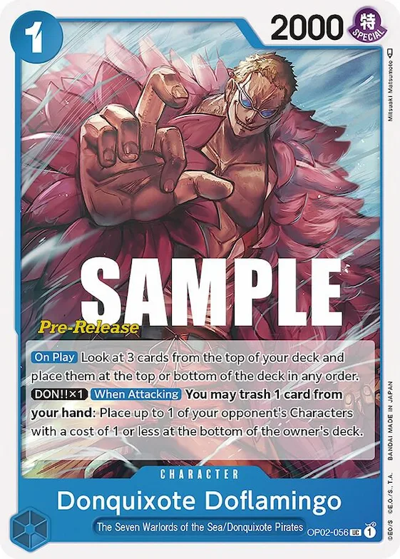 Donquixote Doflamingo #op2-056 – Paramount War Pre-Release Cards