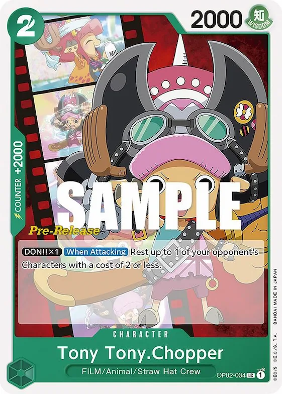 Tony-Tony Chopper op2-034 – OP02 – Paramount War Pre-Release Cards