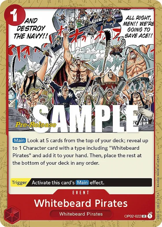 Équipage de Barbe Blanche op2-022 – OP02 – Paramount War Pre-Release Cards
