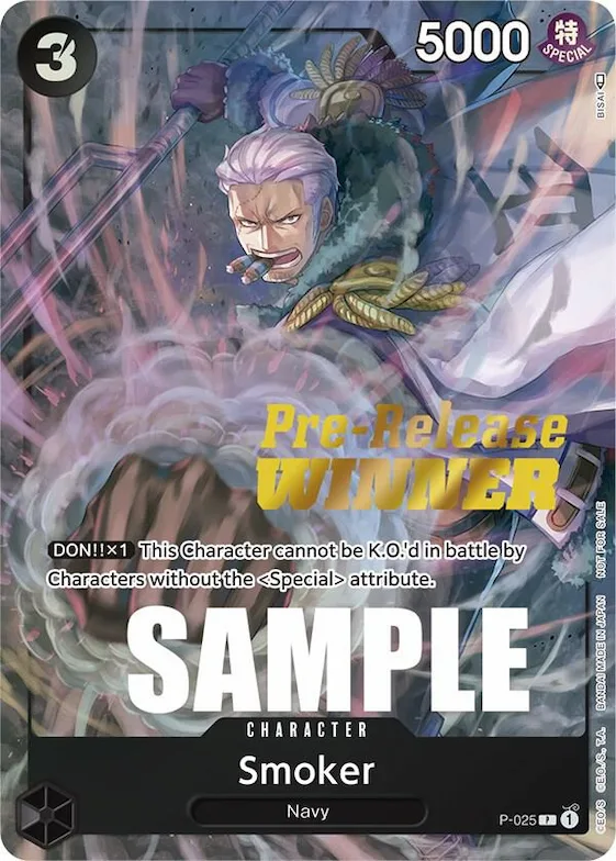 Smoker (Pre-Release) [Winner] #p-025 – One Piece Promotion Cards