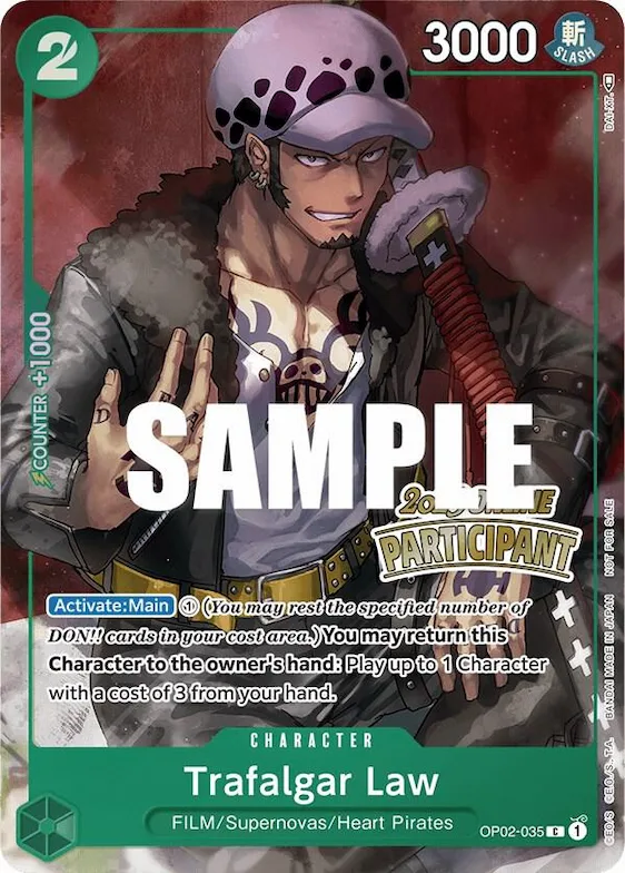 Trafalgar Law (Online Regional 2023) [Participant] #op2-035 – One Piece Promotion Cards