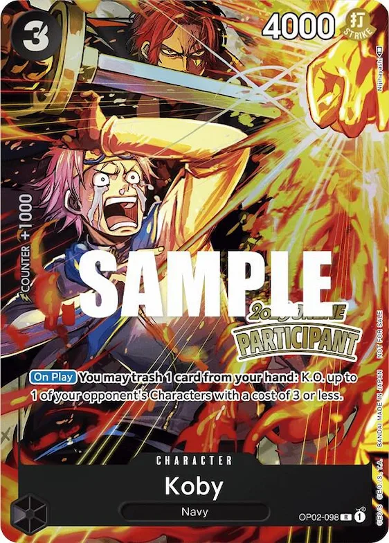 Koby (Online Regional 2023) [Participant] #op2-098 – One Piece Promotion Cards