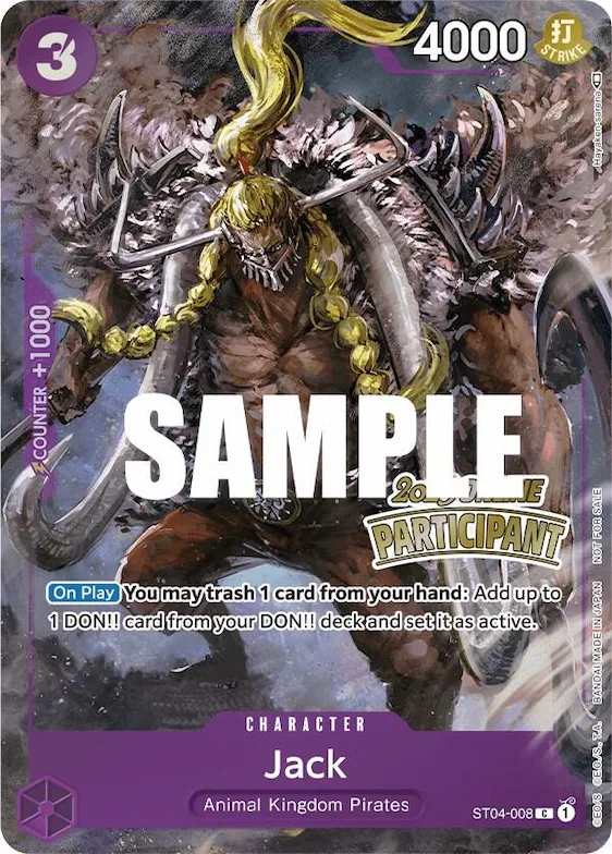 Jack (Online Regional 2023) [Participant] #st4-008 – One Piece Promotion Cards