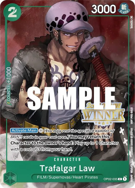 Trafalgar Law (Offline Regional 2023) [Winner] #op2-035 – One Piece Promotion Cards