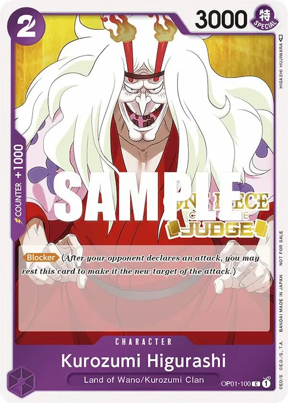 Kurozumi Higurashi (Judge) #op1-100 – One Piece Promotion Cards