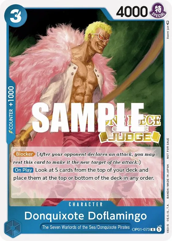 Donquixote Doflamingo (Judge) #op1-073 – One Piece Promotion Cards